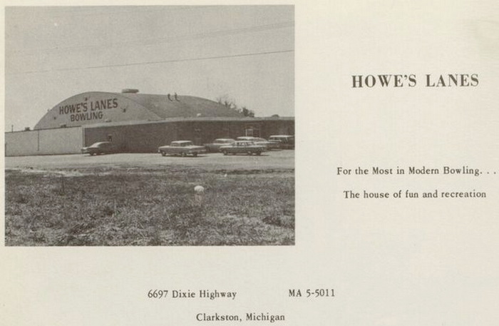 Cherry Hill Lanes North (Howes Lanes) - 1963 Ad From Clarkston High Yearbook (newer photo)